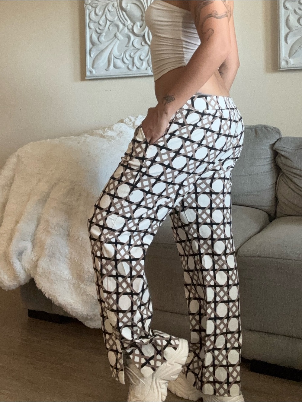Funky Pattern Flare Pants🤎 - Picture 5 of 6